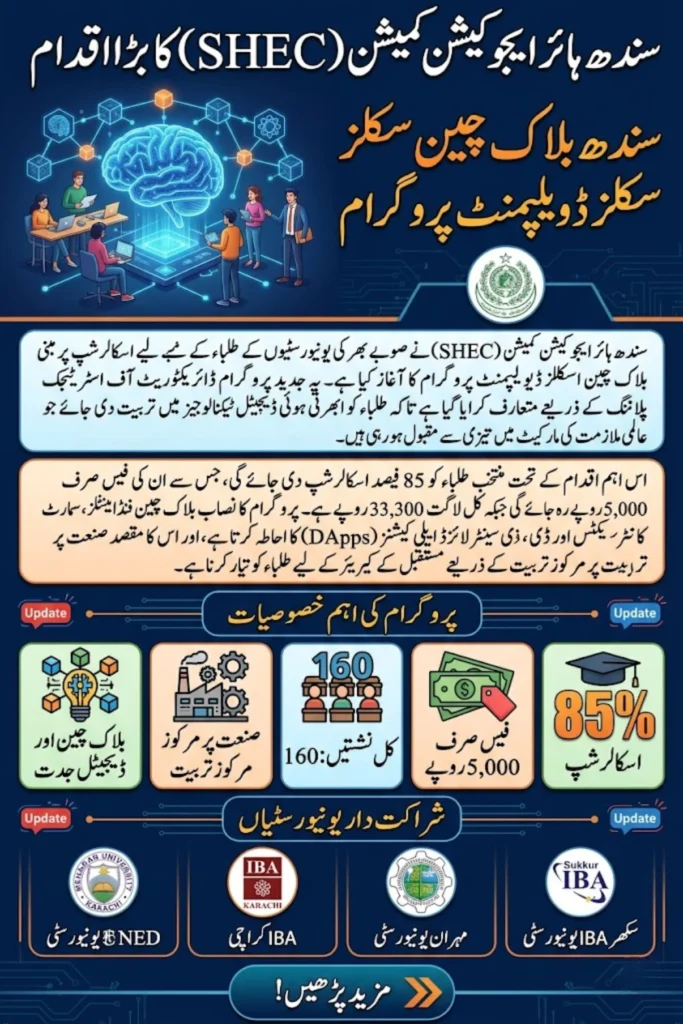 Sindh Blockchain Skills Development Program: SHEC Launches 85% Scholarship Initiative for University Students