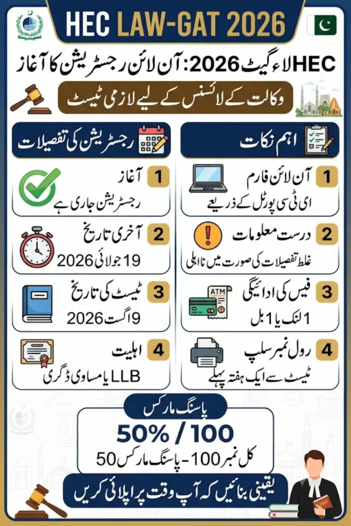 HEC Law GAT 2026 Registration Open – Apply Online Before 19 July